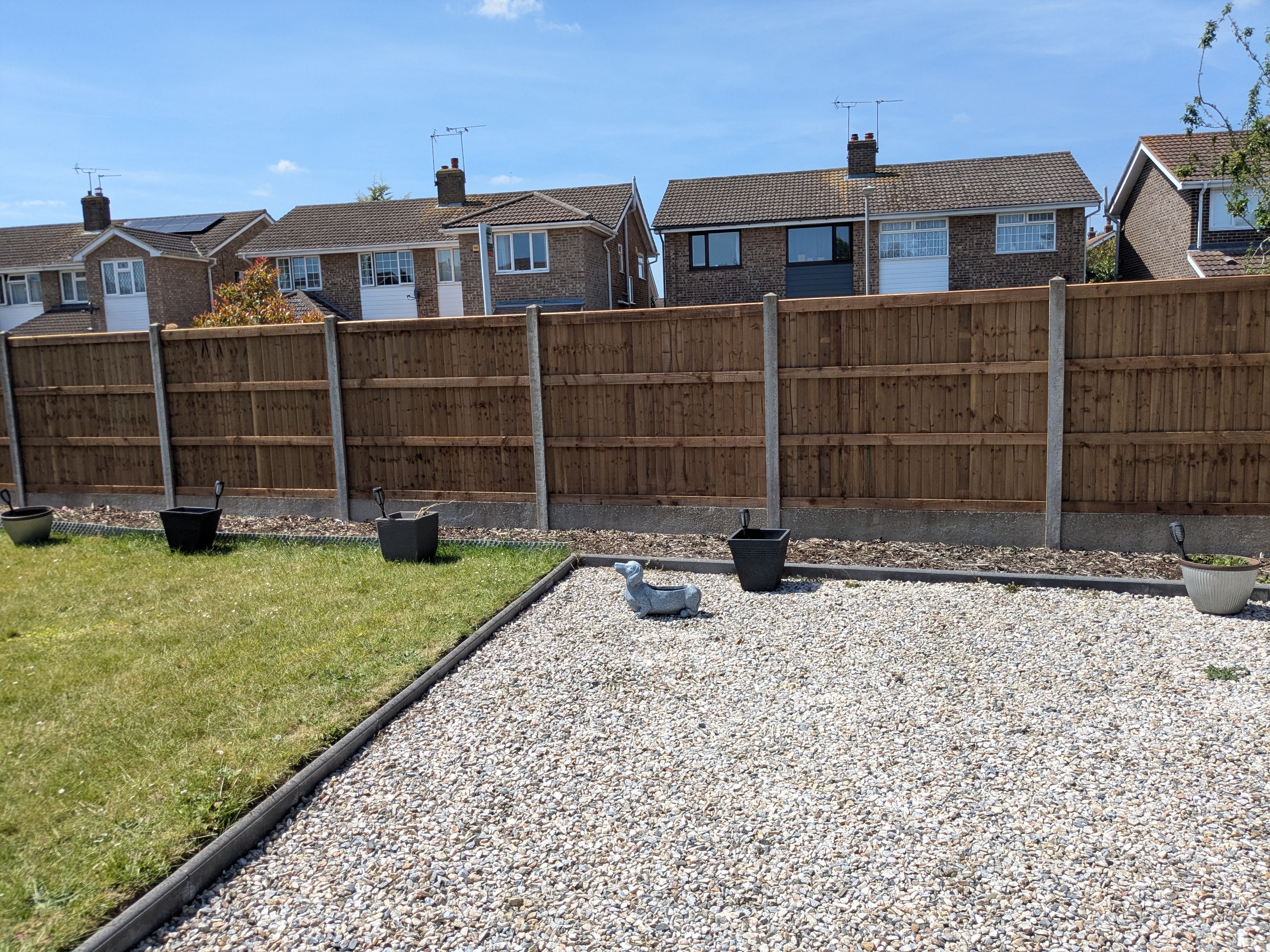 Fencing and gravel garden