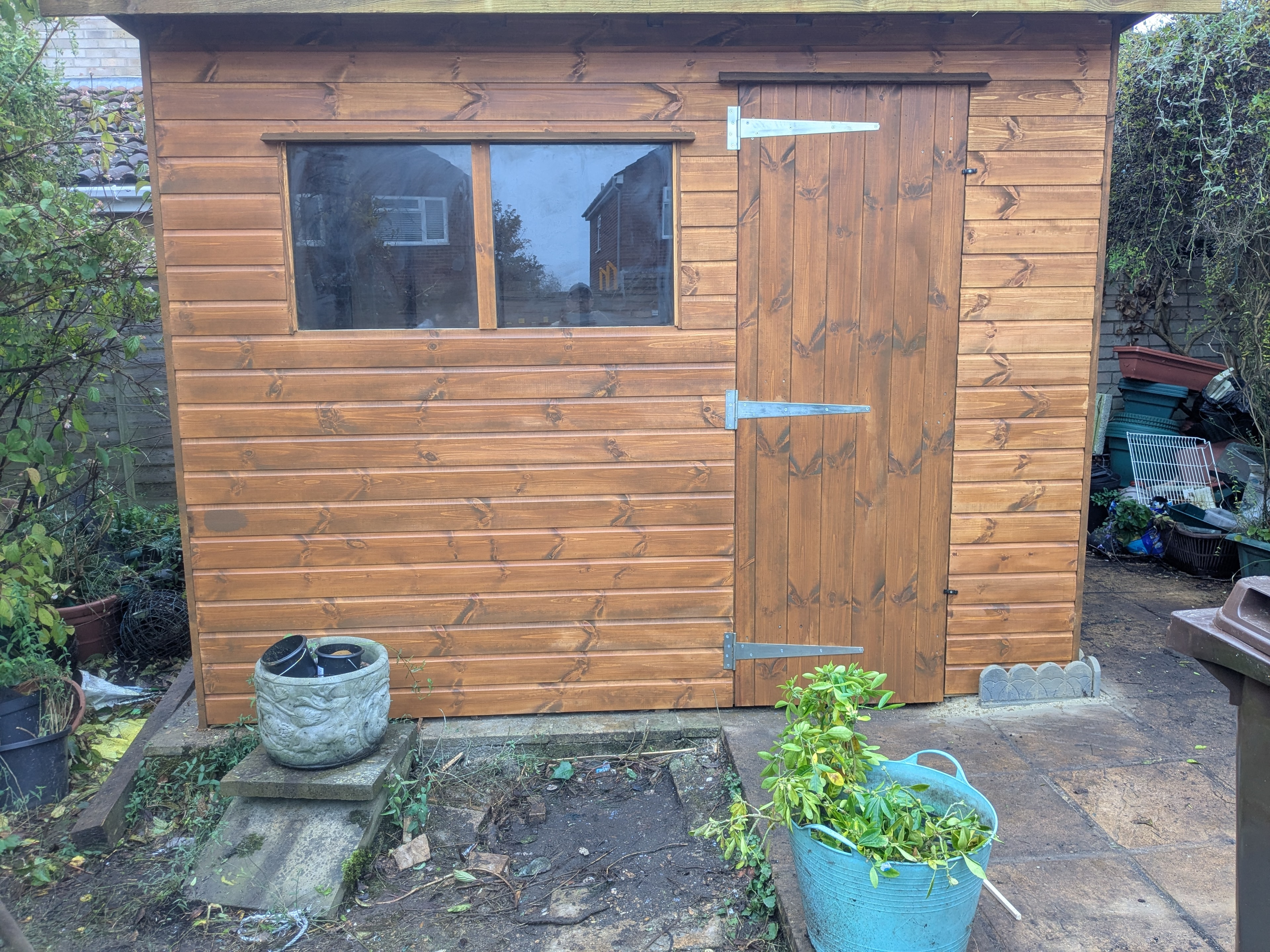 Garden shed — completed and stained